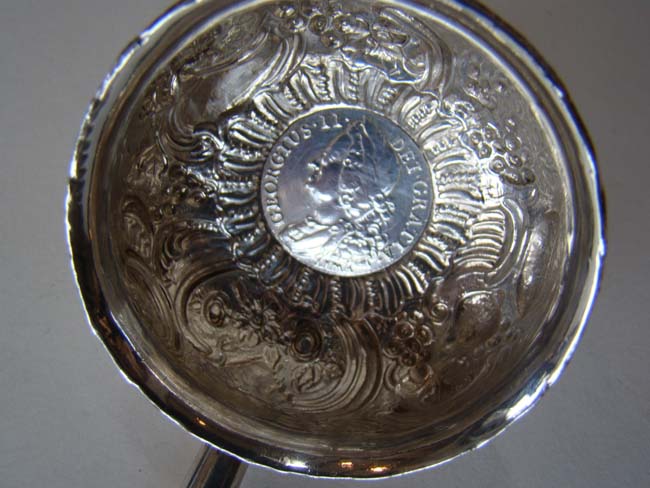 A fine 18th century English "toddy" ladle with inset George II silver one shilling coin dated 1745 — image 2